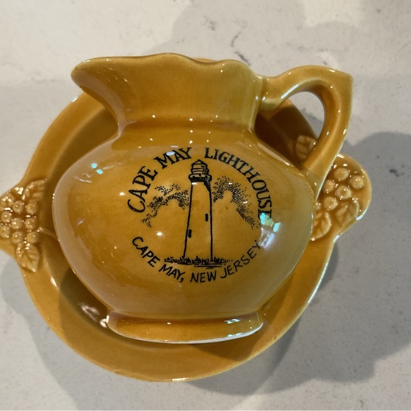 Vintage 60’s Ceramic Pitcher & Bowl “Cape May, NJ Lighthouse” Made in Japan - Picture 8 of 11